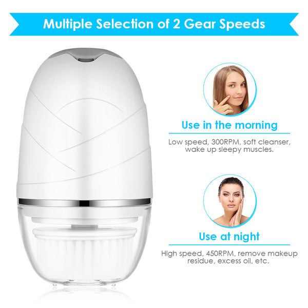 3 In 1 Face Cleansing Instrument Facial Care Tool Blackhead IP65 Waterproof Beauty Brush With 3 Brush Heads